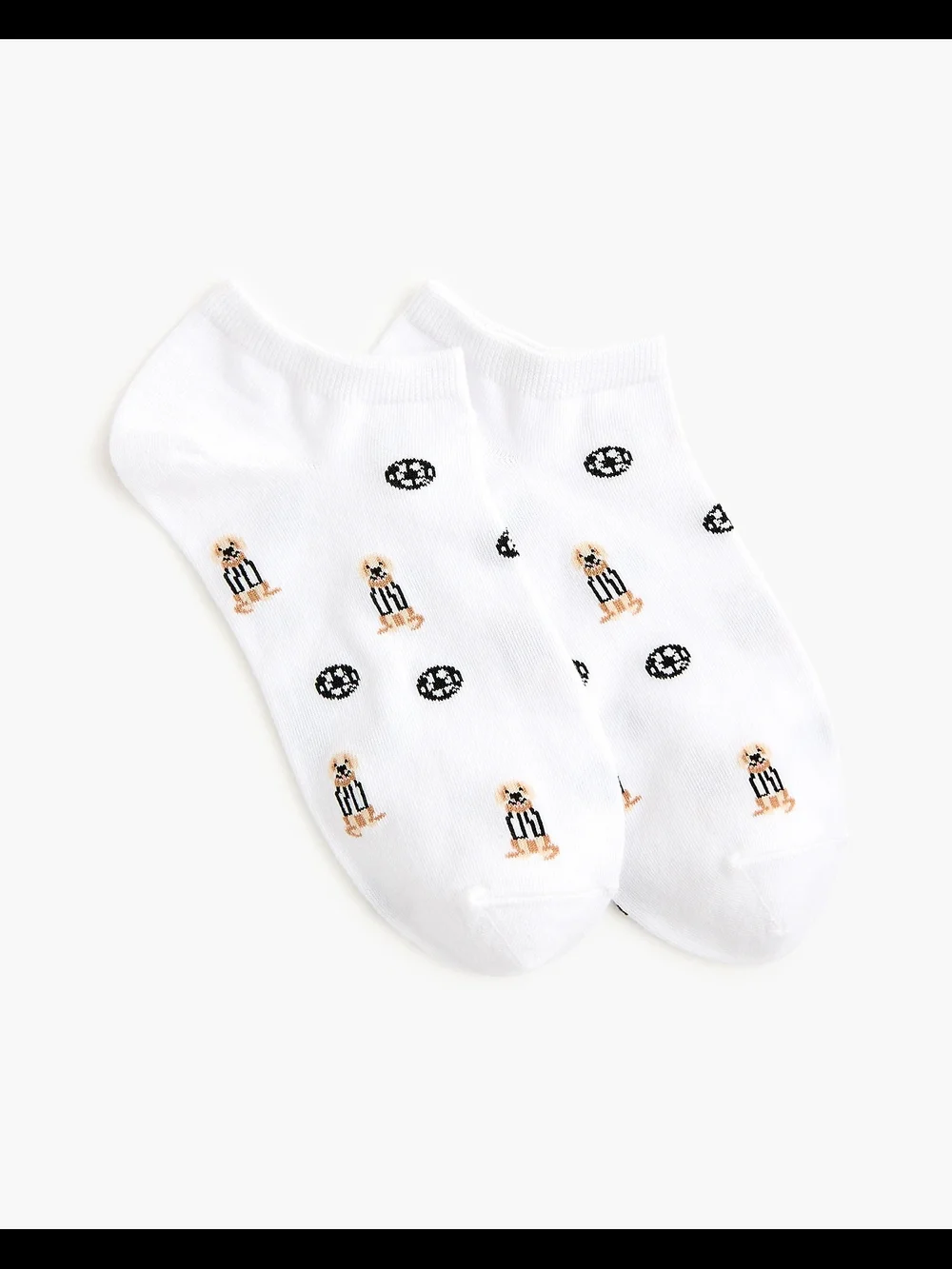 NWT J. Crew Women's White Soccer Golden Retriever Ankle Socks (One Size)